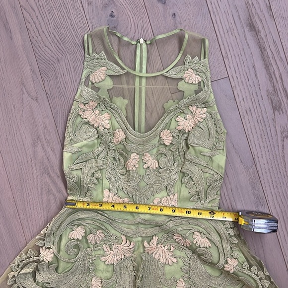 Anthropologie Pankaj Nidhi Dress Embroidery Floral Formal Wedding, green - Picture 8 of 14